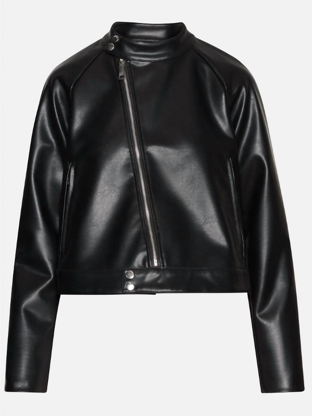 Steve Madden Women's Black Asymmetrical Faux Leather Moto Jacket size XL